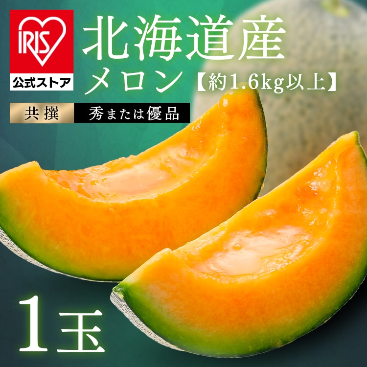 北海道産赤肉メロン1玉（1玉約1.6kg以上） 【時間指定不可】【代引不可】【同梱不可】