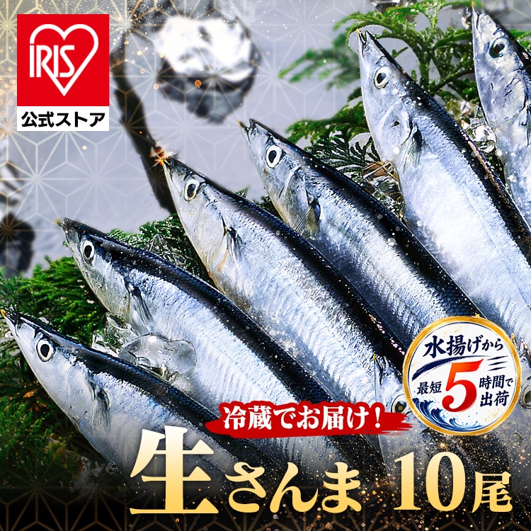 ［三陸・気仙沼産］生さんま10尾 冷蔵 塩焼き 阿部長 とれどき三陸【時間指定不可】【代引不可】【同梱不可】