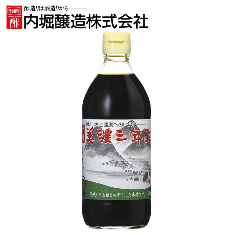 美濃三年酢 500ml 内堀 三年酢 粕酢 赤酢 江戸前赤酢 三年熟成 穀物酢 かす酢