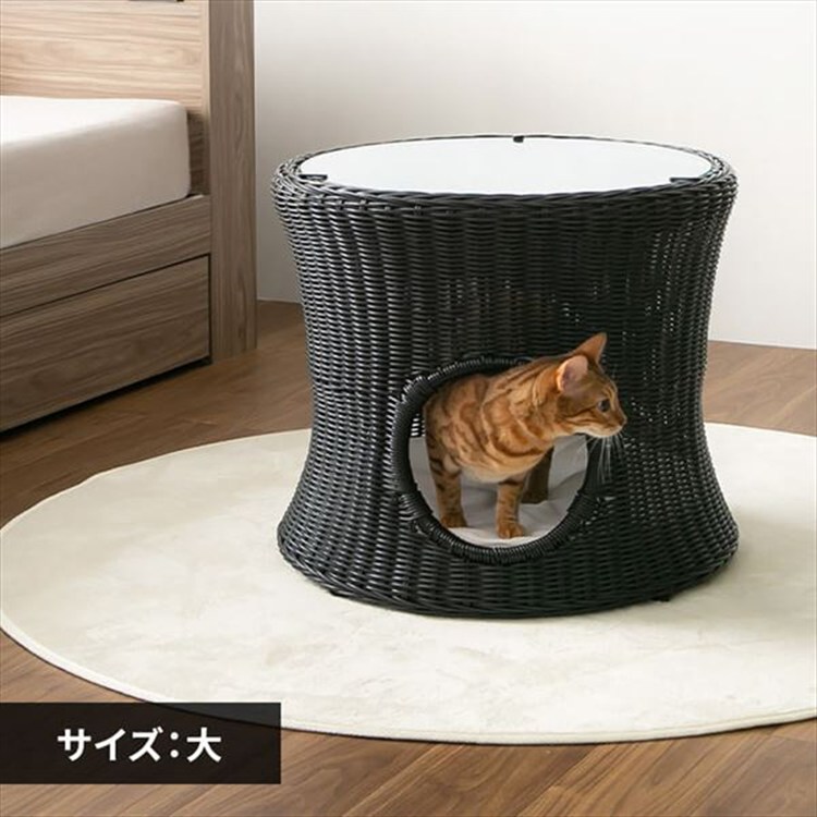 ペットハウス&テーブル 丸型(大) ブラック