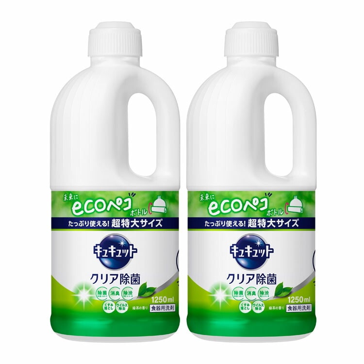 [2個セット]キュキュット クリア除菌緑茶の香り 1250ml
