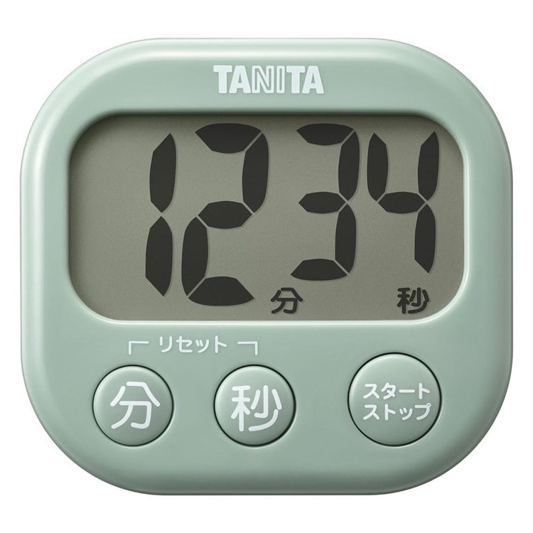 タイマー キッチンタイマー 大文字 抗菌でか見えタイマー TD-429-BL 送料無料 タニタ TANITA キッチンタイマー 大文字 見やすい 便利 セージグリーン［メール便］