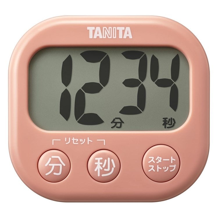 タイマー キッチンタイマー 大文字 抗菌でか見えタイマー TD-429-BL 送料無料 タニタ TANITA キッチンタイマー 大文字 見やすい 便利 コーラルピンク［メール便］