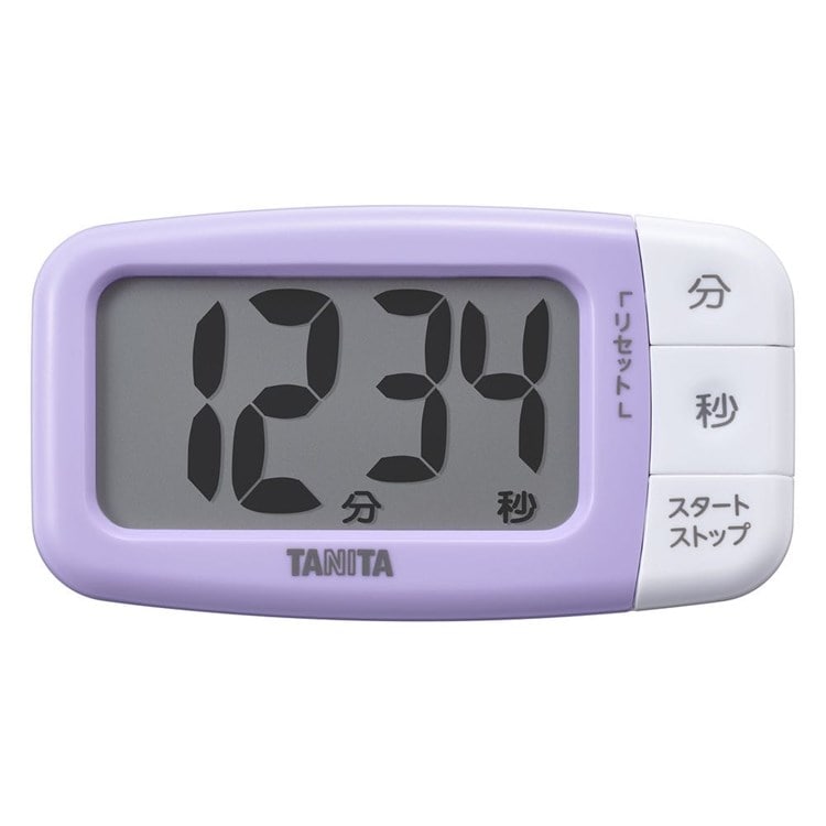 タイマー キッチンタイマー 大文字 抗菌でか見えタイマー TD-430-GR 送料無料 タニタ TANITA キッチンタイマー 大文字 見やすい 便利 ブルーベリーパープル［メール便］
