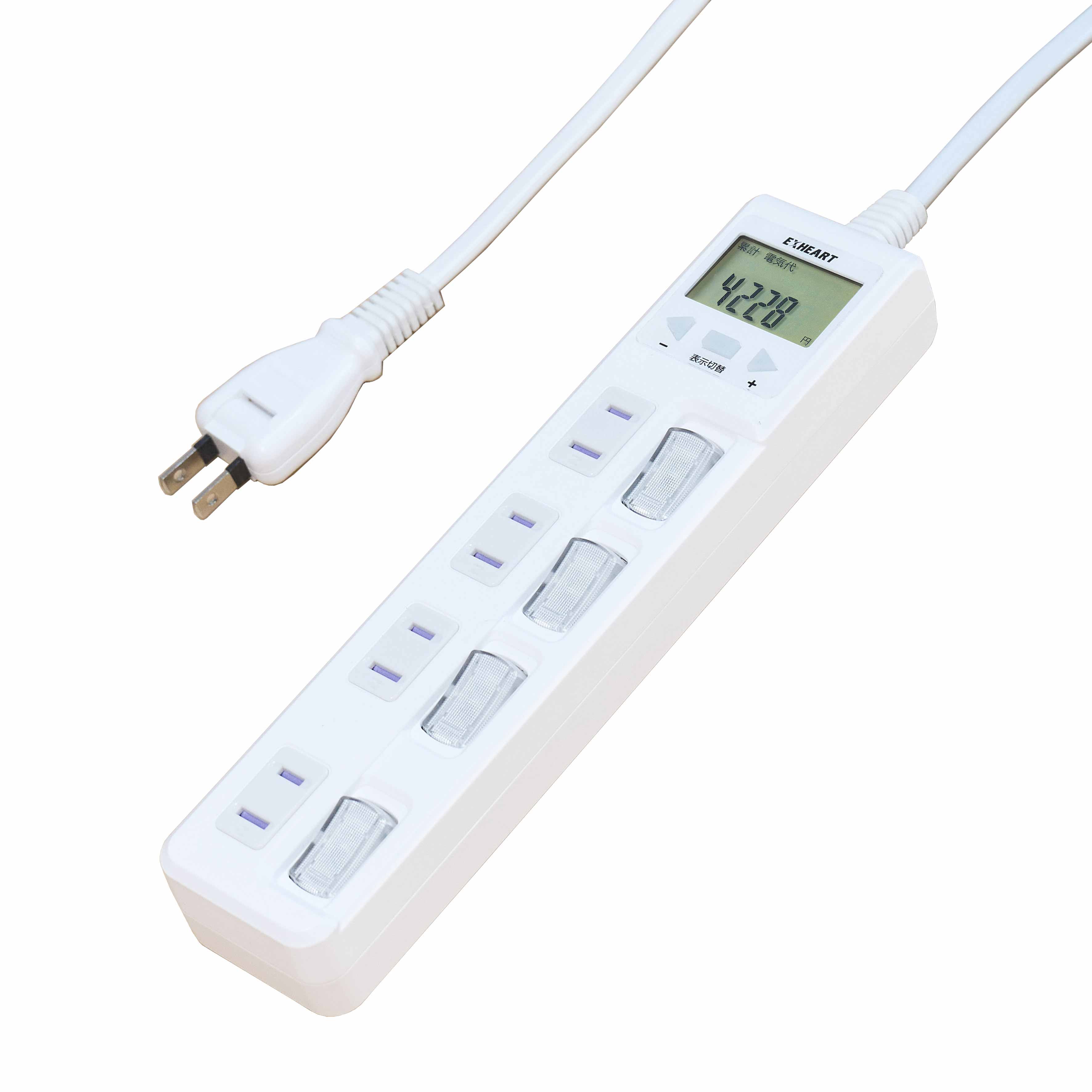 ハート電機サービス株式会社 賢く節電スイッチ付きタップ4個口2m　ホワイト ETA-NWM420-W