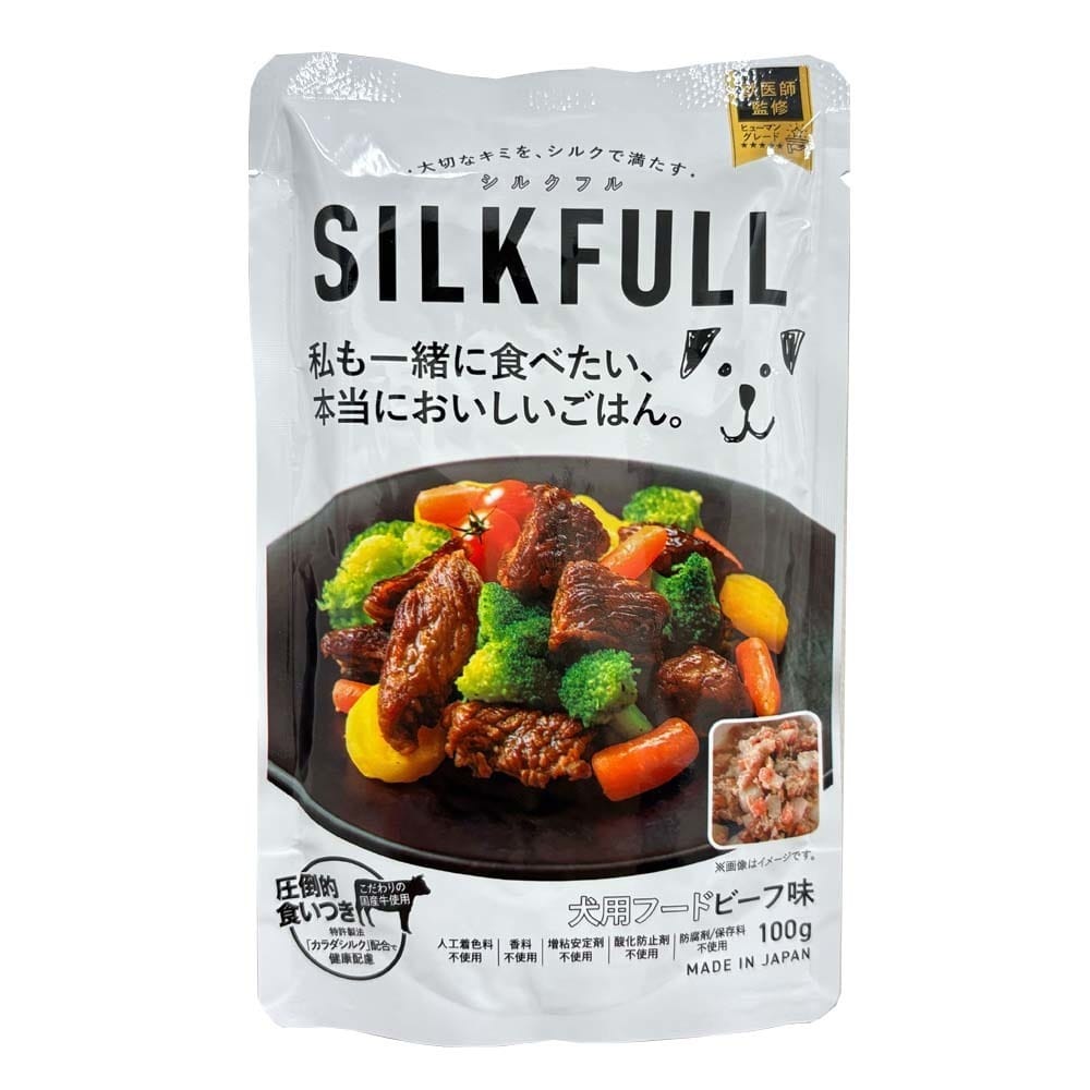 SILKFULL 【12個セット】SILKFULL（シルクフル） 犬用プレミアムウェットフード ビーフ味 100g