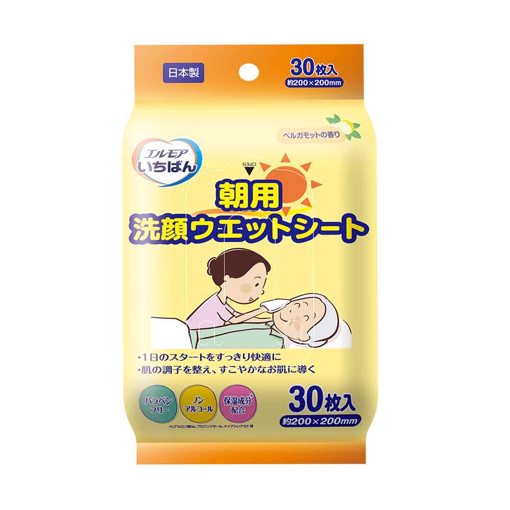 【10個セット】エルモア エルモアいちばん 朝用洗顔ウェットシート 30枚 143454
