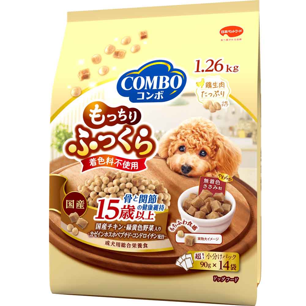 コンボ ドッグフード もっちりふっくら 15歳以上 骨と関節の健康維持 1.26kg(90g×14袋)