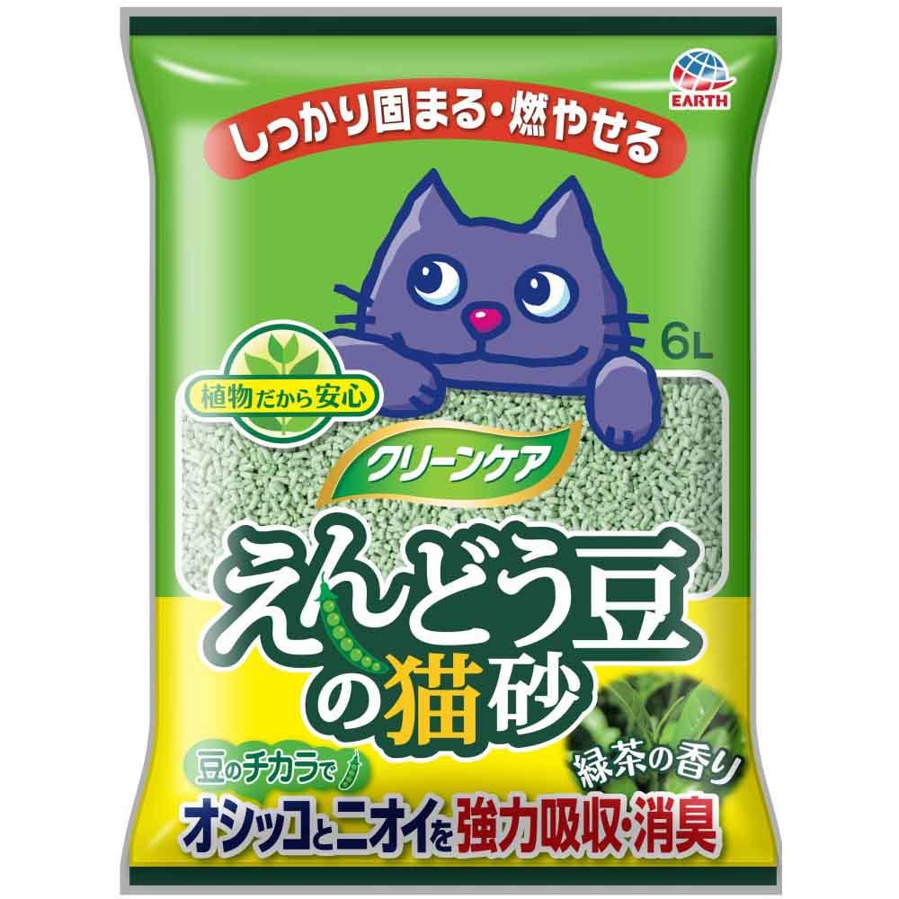 クリーンケア クリーンケア えんどう豆の猫砂 6L 緑茶の香り