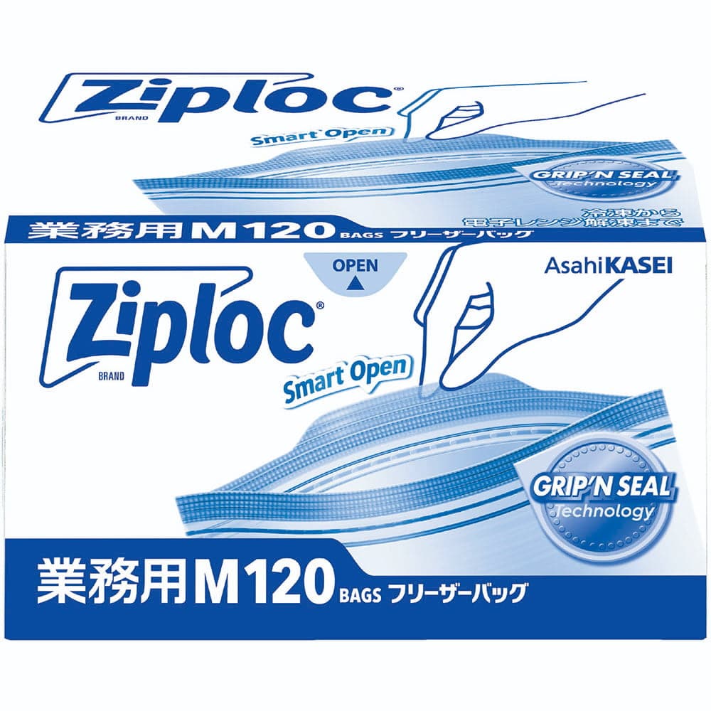 旭化成 【3個セット】業務用ZLフリーザーバッグお徳用 Mサイズ120枚