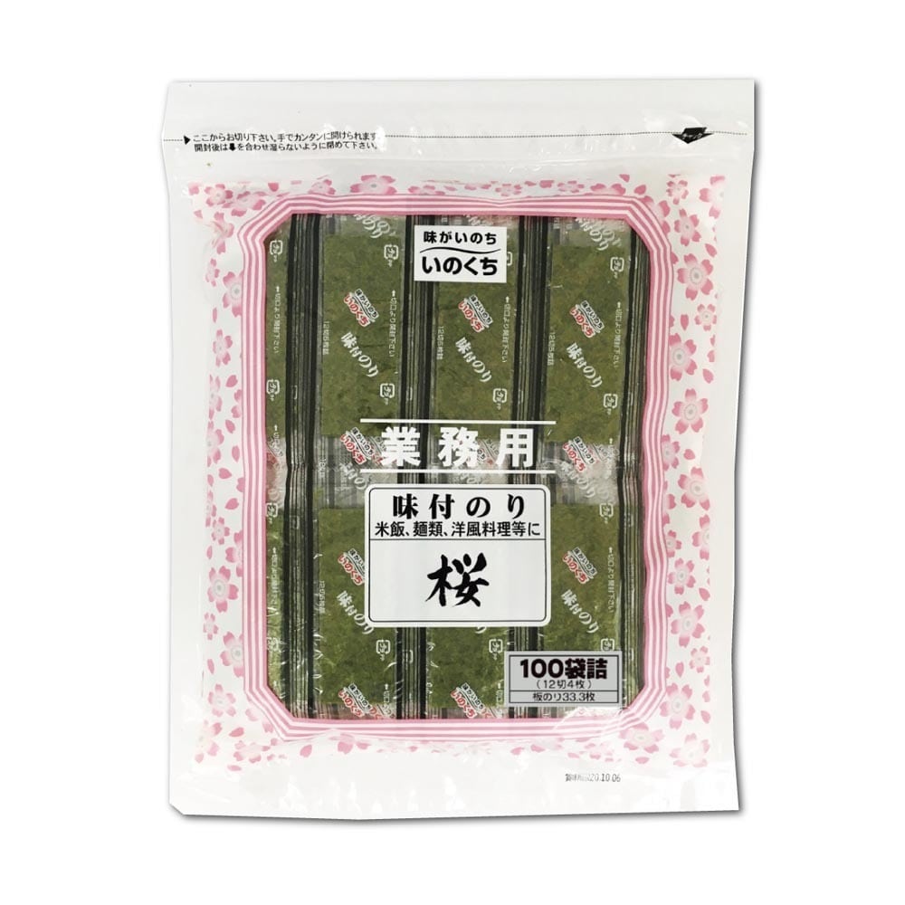 いのくち 味付のり 詰替用 桜印 12切4枚 100袋