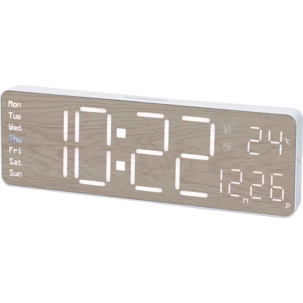 SLOWER LED CLOCK Rico WHITE/WOOD SLW401