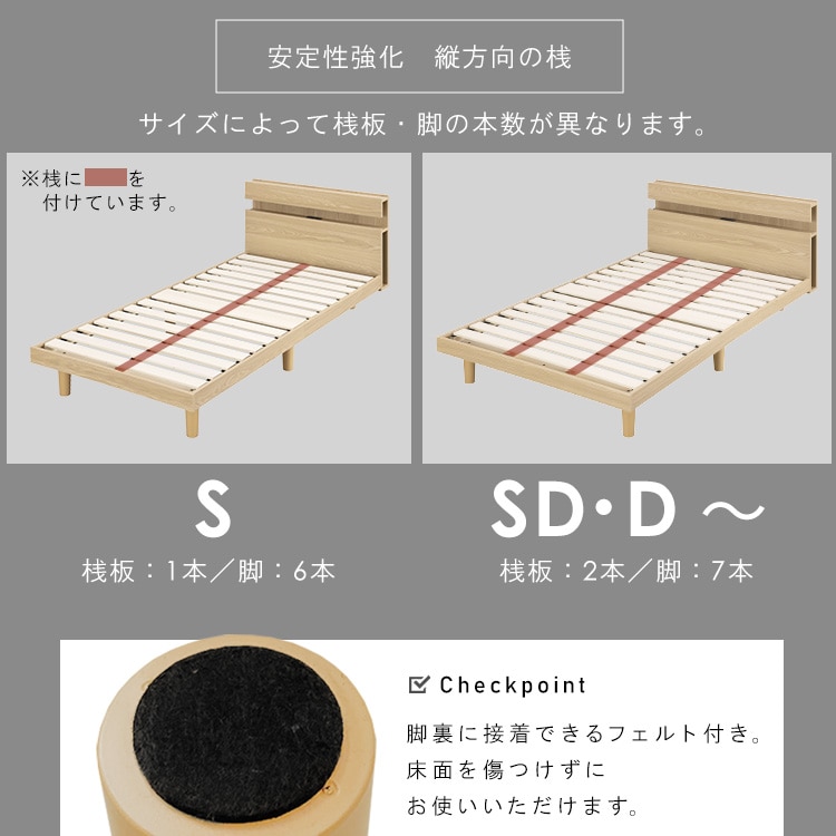 すのこベッド SNBS-S ウォールナット ウォールナット