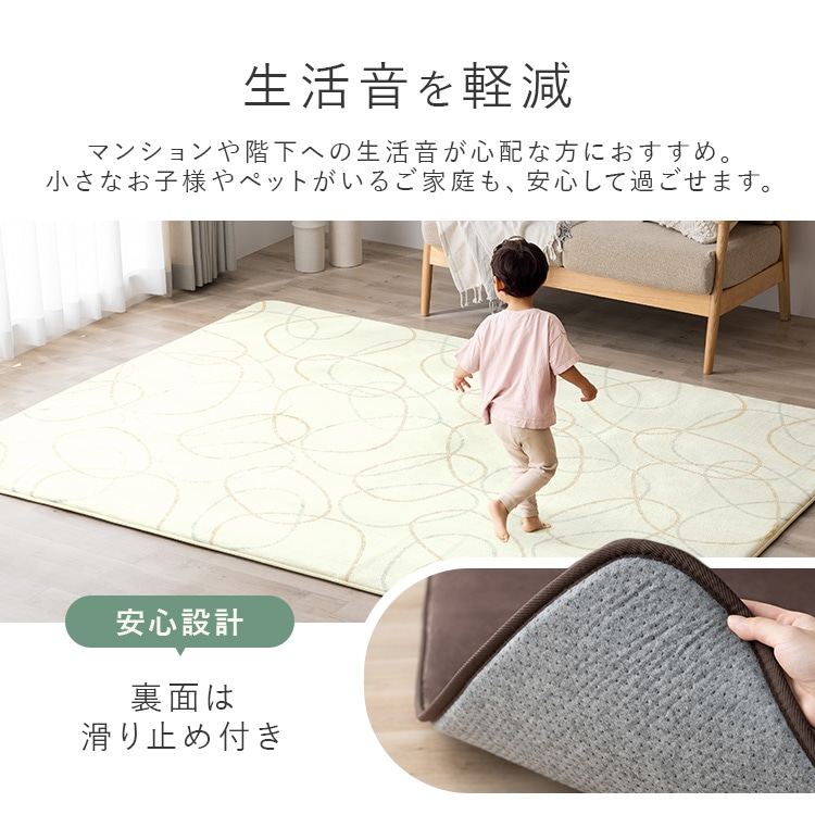 ラグ 3畳 カーペット 185×240cm ラグマット 絨毯 厚手 2.5cm おしゃれ シンプル 一人暮らし リビング アイリスオーヤマ ふっくらウレタンラグ ORG-25C 無地ライトグレー 185×240