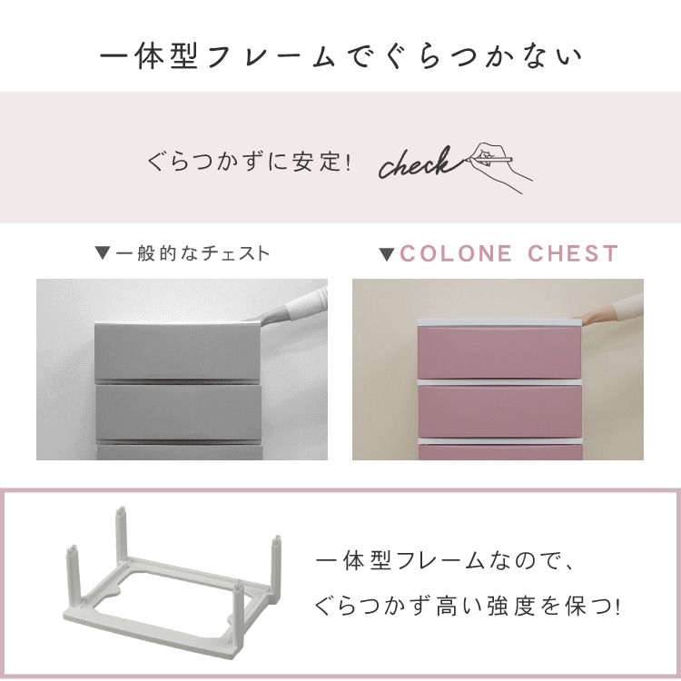 コロネチェスト CLN-544 ピンク/ホワイト ピンク/ホワイト/単品
