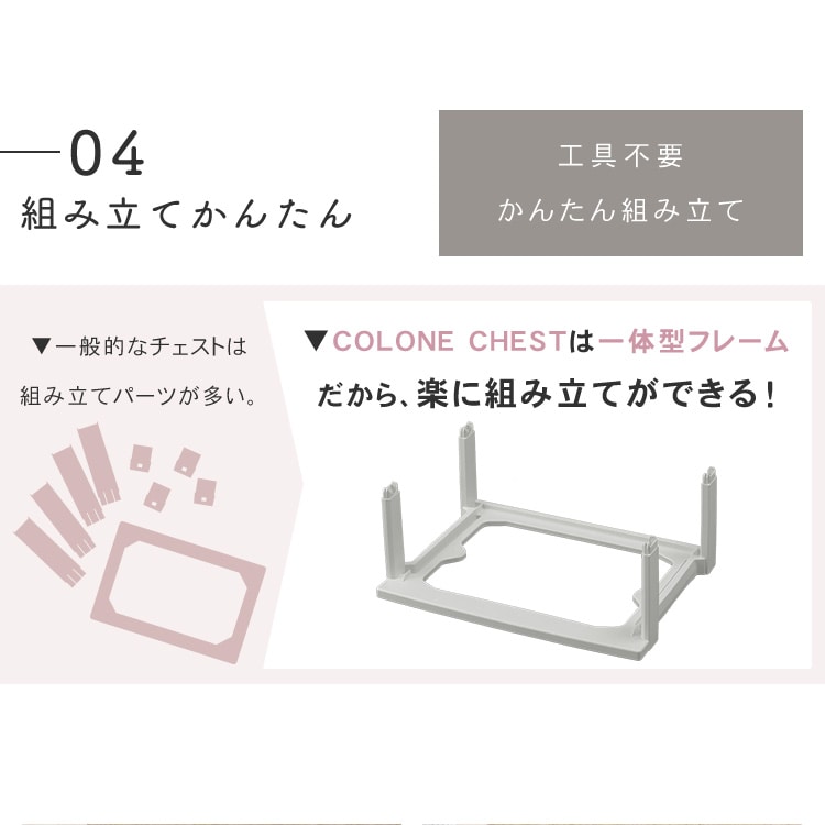 コロネチェスト CLN-544 ピンク/ホワイト ピンク/ホワイト/単品