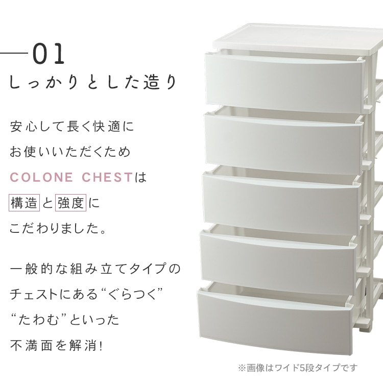 コロネチェスト CLN-545 ピンク/ホワイト ピンク/ホワイト/単品