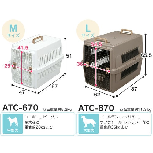 ペット キャリーバッグ 犬 猫 アイリスオーヤマ Sサイズ 軽量 クレート エアトラベルキャリー ATC-530 ペット用 犬用 猫用 お出かけ 旅行 通院 Sサイズ/ダークグレー