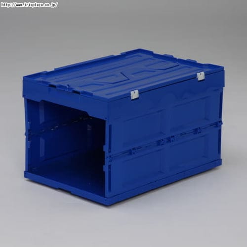 フタ付ハードおりたたみコンテナ HDOH-40L ブルー/クリア ブルー/クリア/1個