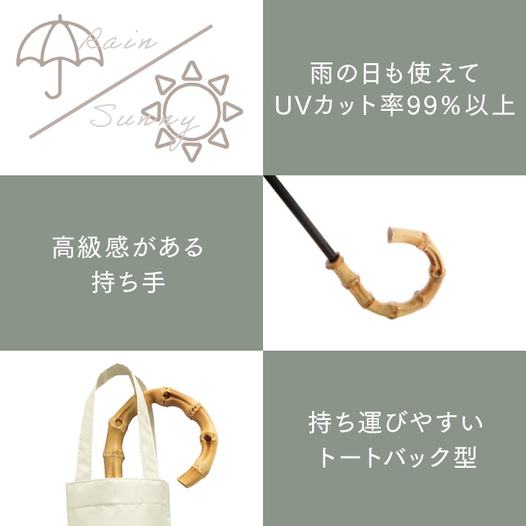 日傘 折り畳み傘 晴雨兼用 UVカット99% 遮光率99% ビコーズ グレー