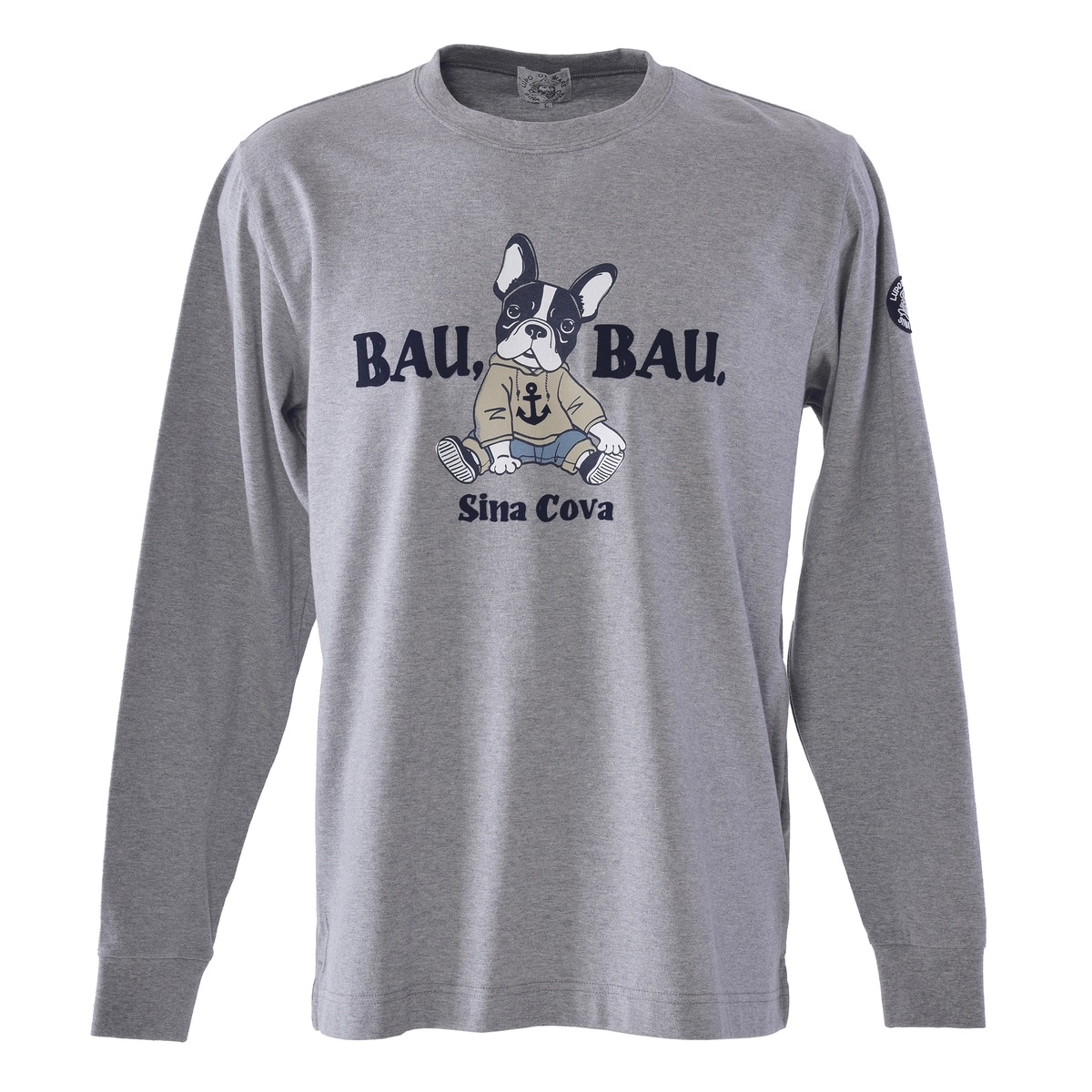 [SINA COVA(シナコバ)]長袖Tシャツ (BAU BAU.) ユニセックス(男女兼用) 25220010 グレー Lサイズ