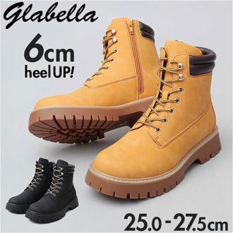 glabella グラベラ ブーツ メンズ glbb308 通販 ワークブーツ レースアップブーツ メンズブーツ カジュアルブーツ 厚底ブーツ ショートブーツ 厚底 シューレース 厚み レースアップ サイドジップ ブランド 履き心地が良い 快適 かっこいい