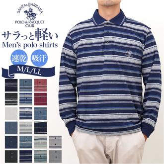 サンタバーバラ ポロシャツ 6543 通販 ポロ シャツ 鹿の子ポロシャツ 長袖 ブランド SANTA BARBARA POLO & RACQUET CLUB メンズ 胸ポケット ゴルフ シニア ポケット付き おしゃれ スポーツ 男性 紳士 父の日 トップス