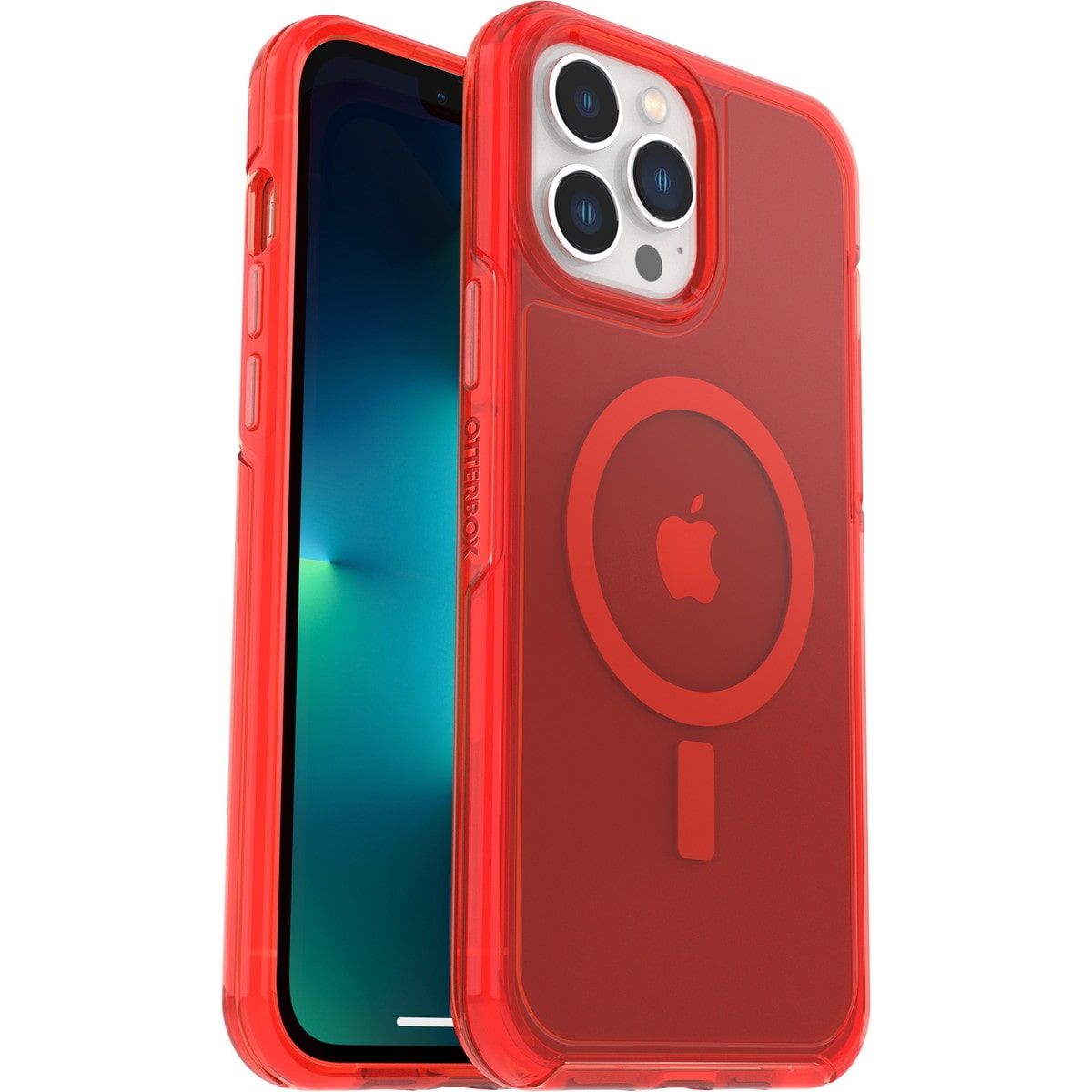 [OUTLET] iPhone 13 Pro Max スマホケース スマホカバー MagSafe対応 CLEAR/インザレッド(クリア/レッド) OtterBox[オッターボックス] Symmetry PLUS[シンメトリー プラス] (77-83666)