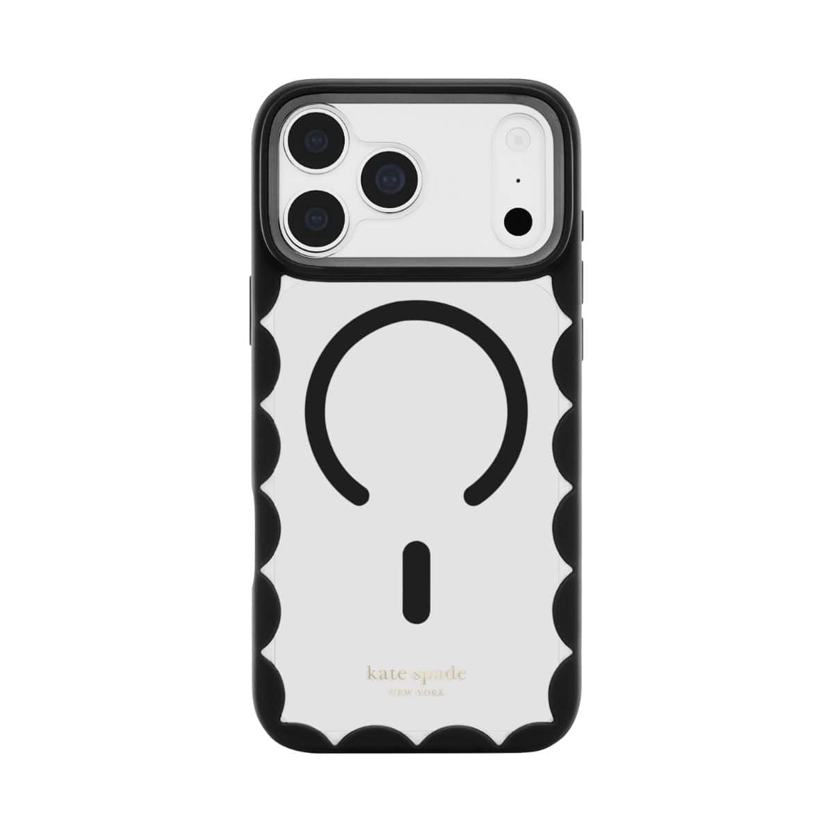 iPhone 18 Pro Max/17 Pro Max スマホケース スマホカバー MagSafe対応 Scallop[スカラップ] フレーム 縁取り ブラック (KS061190)
