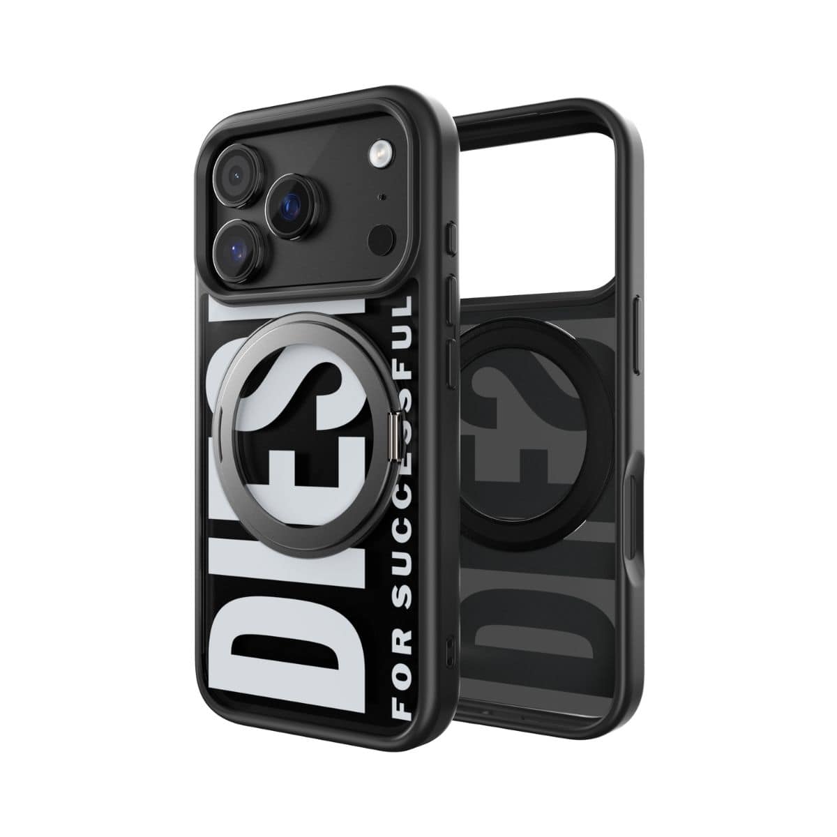 iPhone 18 Pro/17 Pro スマホケース スマホカバー スマホリング/スタント付 MagSafe対応 Black(ブラック) DIESEL[ディーゼル] Ringstand[リングスタンド]