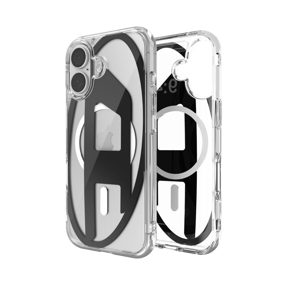 iPhone 17 スマホケース スマホカバー MagSafe対応 DIESEL[ディーゼル] Oval D Metallic[メタリック] Clear/Black(クリア/ブラック)