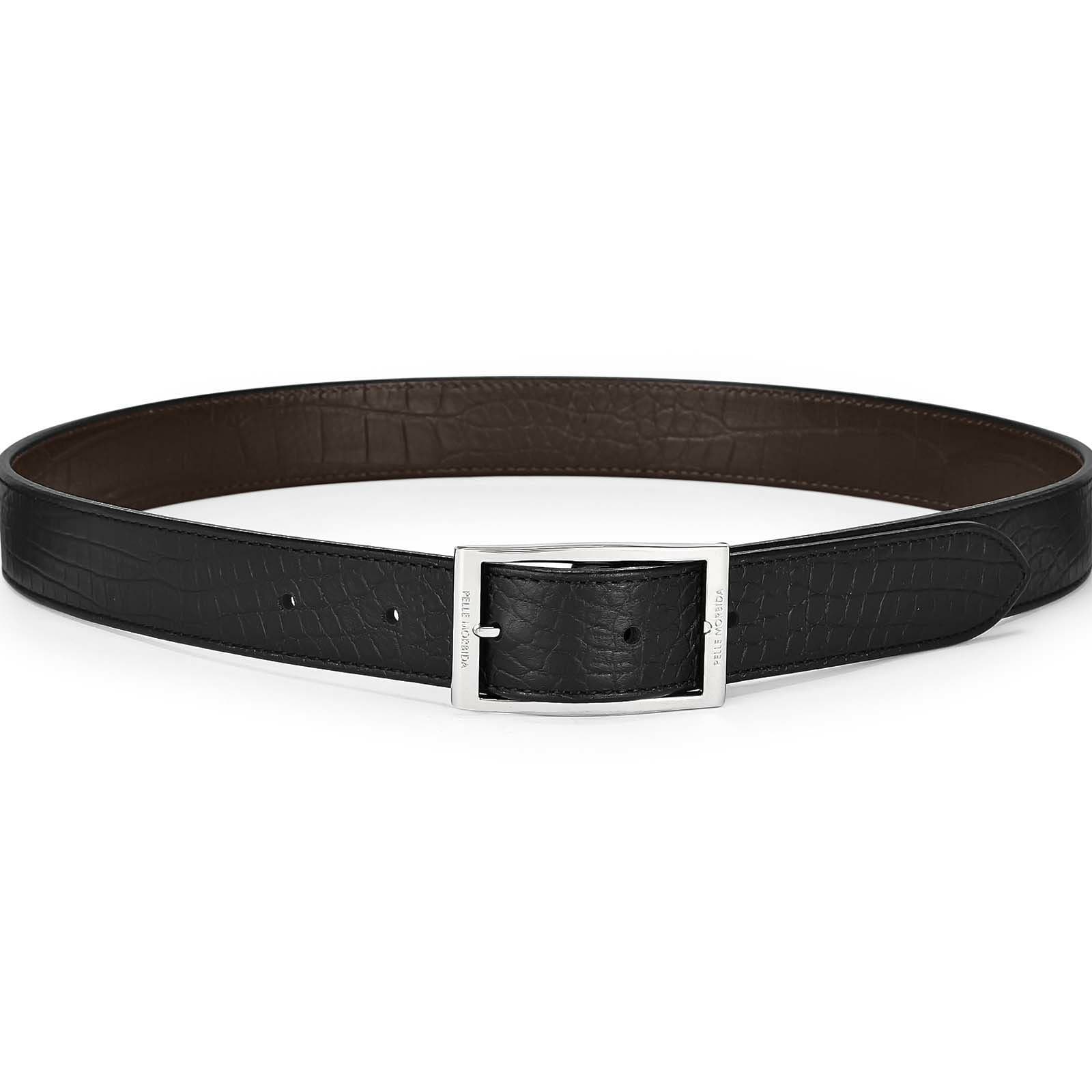 ペッレモルビダBAB002-リバーシブルベルト 90cm:BLK/DBR BLACK/DBR