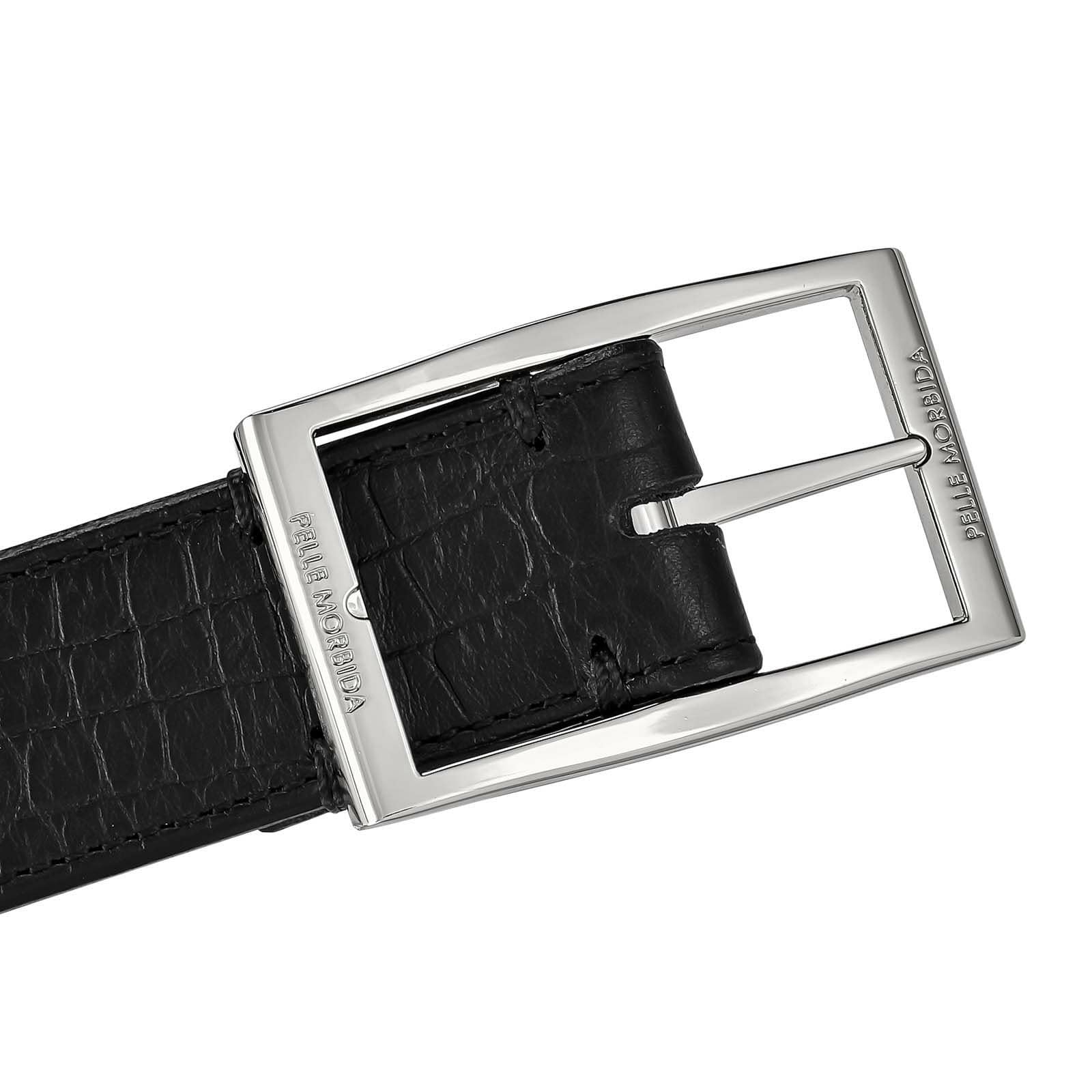 ペッレモルビダBAB002-リバーシブルベルト 90cm:BLK/DBR BLACK/DBR