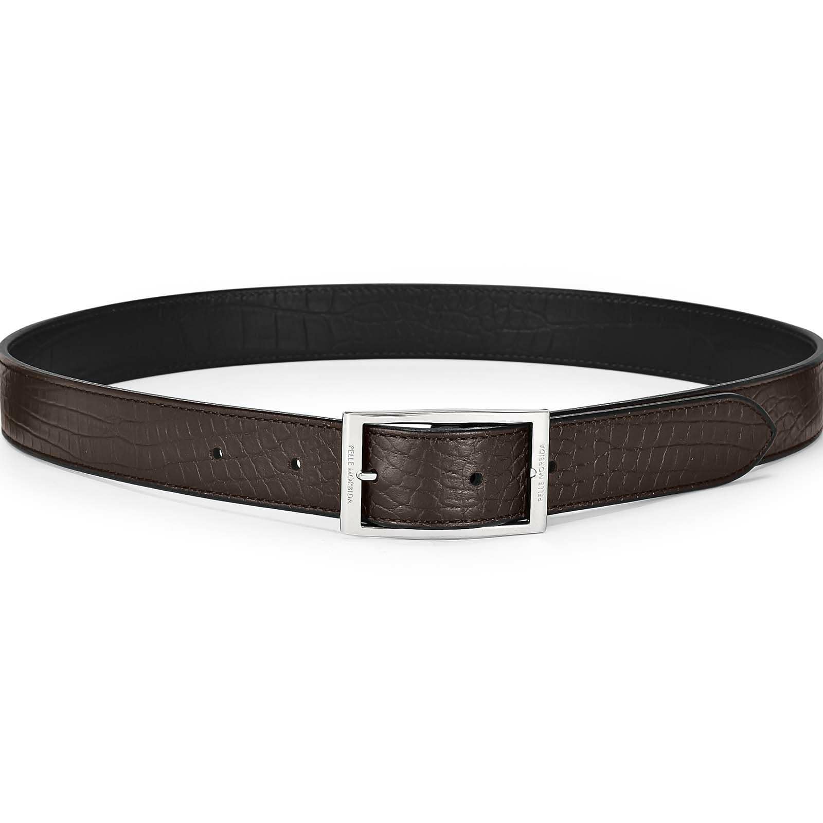 ペッレモルビダBAB002-リバーシブルベルト 90cm:BLK/DBR BLACK/DBR
