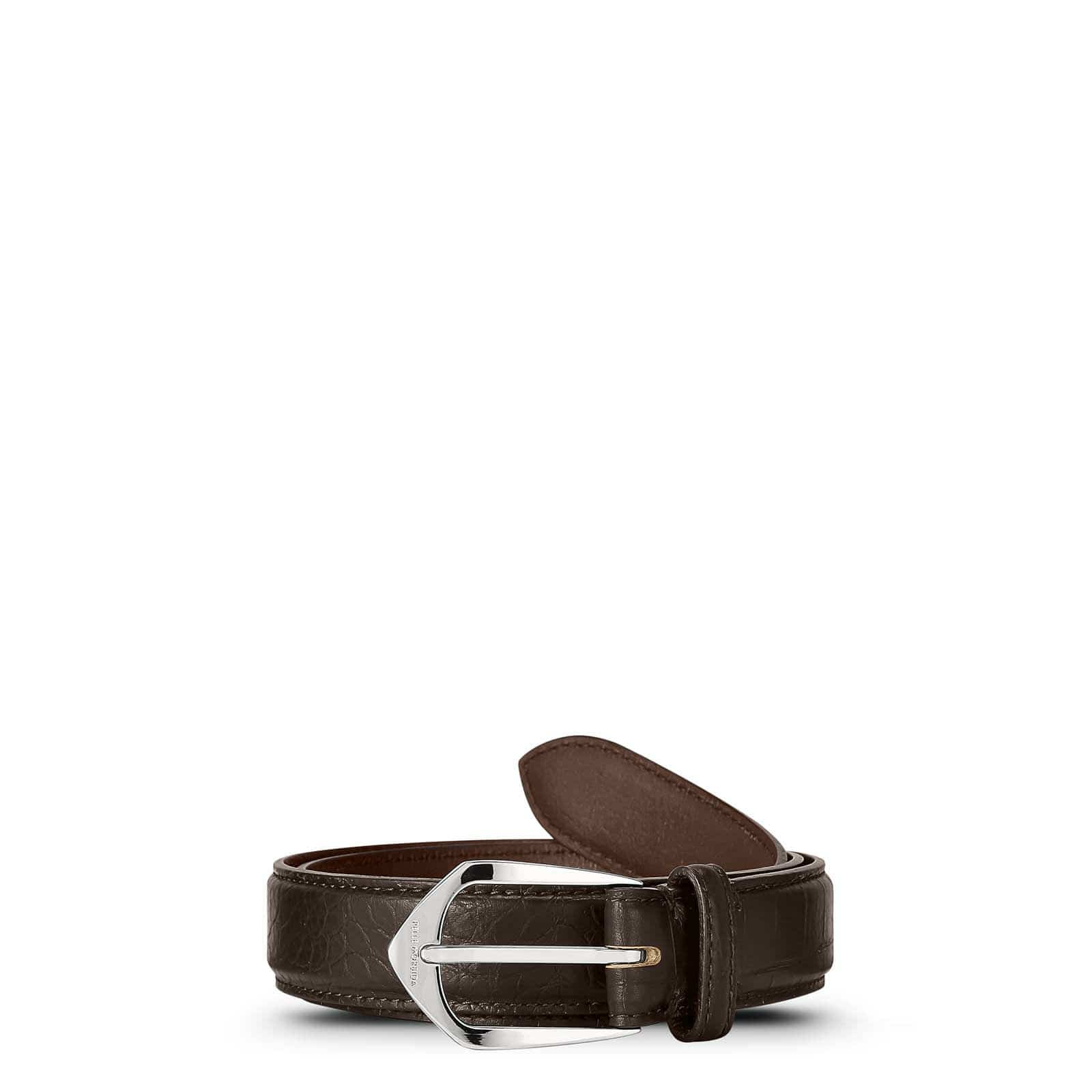 ペッレモルビダBAB003-ベルト(クロコ型押し)　95cm：DARK BROWN