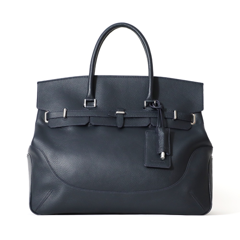 ペッレモルビダMB025A-被せ付ボストンバッグ(Lサイズ)　NAVY
