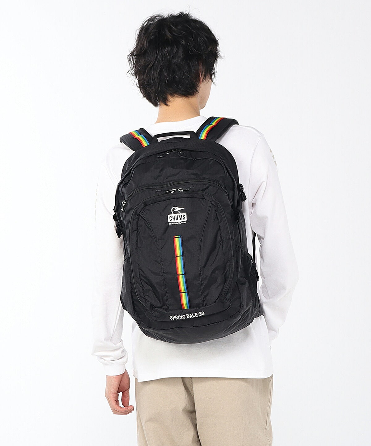 チャムス バッグ リュック バックパック ザックパック 登山 CHUMS スプリングデール30 30L B4 A4 CH60-3998 CH60-4097 1.ブラックxレインボー(2026型番) -604097k042 1.ブラックxレインボー(2026型番)