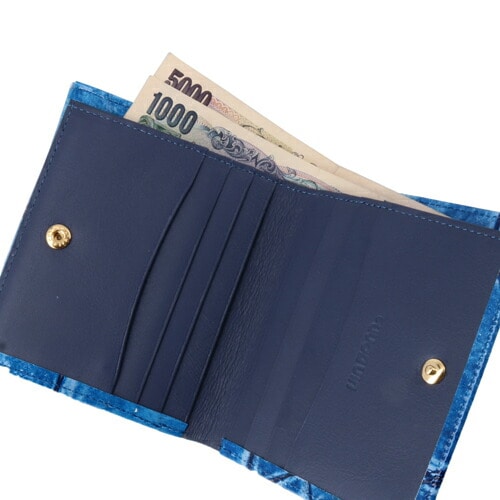 ドアン VIA DOAN 折り財布 LARGECROCO/ラージクロコ 969 ウォレット 61x61 2.ブルー レディース 2.ブルー