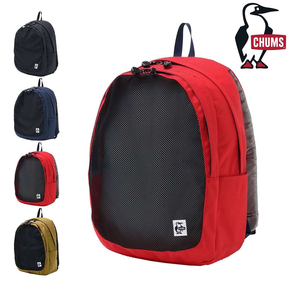 チャムス CHUMS リュックサック Recycle Front Mesh Day Pack リサイクルフロントメッシュデイパック ch60-3531 3.レッド 99x603531r001