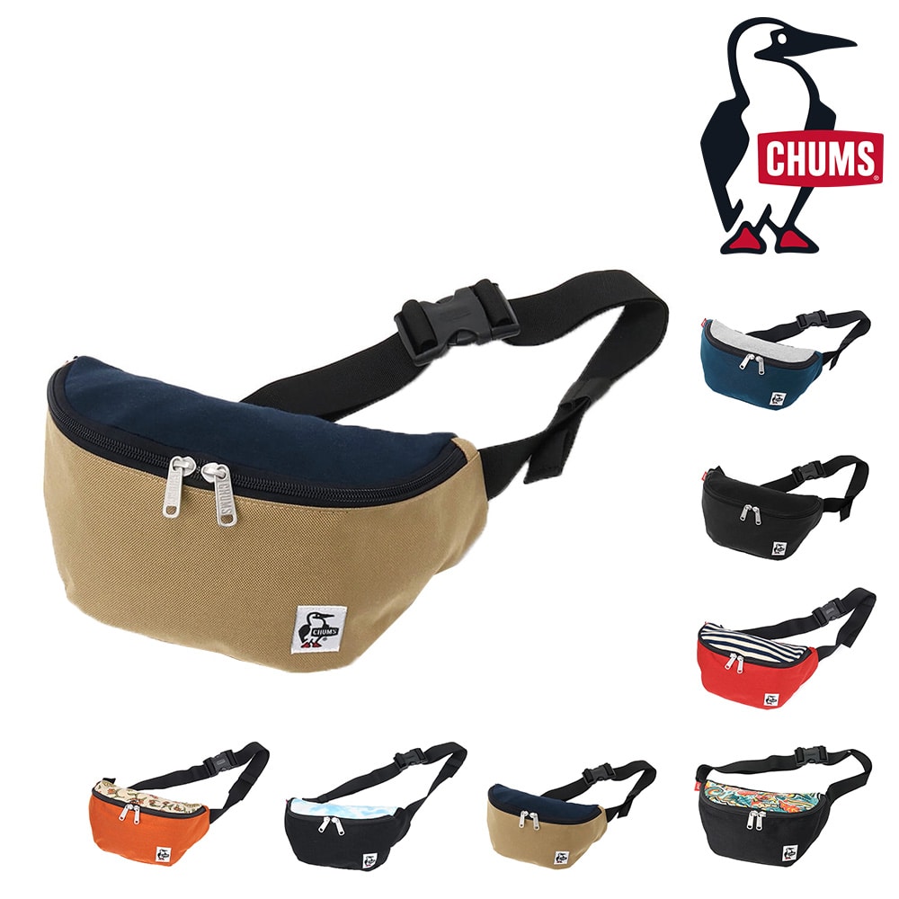 チャムス CHUMS ウエストバッグ Mini Waist Bag Sweat Nylon ミニウエストバッグスウェットナイロン ch60-3624 3.ネイビーxベージュ -99x603624n016 メンズ レディース メンズ レディース