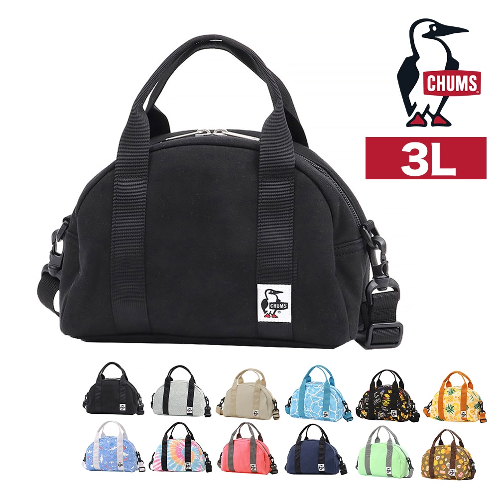 チャムス ショルダーバッグ ハンドバッグ 2WAY CHUMS ミニボウリングバッグスウェット 3L CH60-3652 1.ブラック -99x603652k001