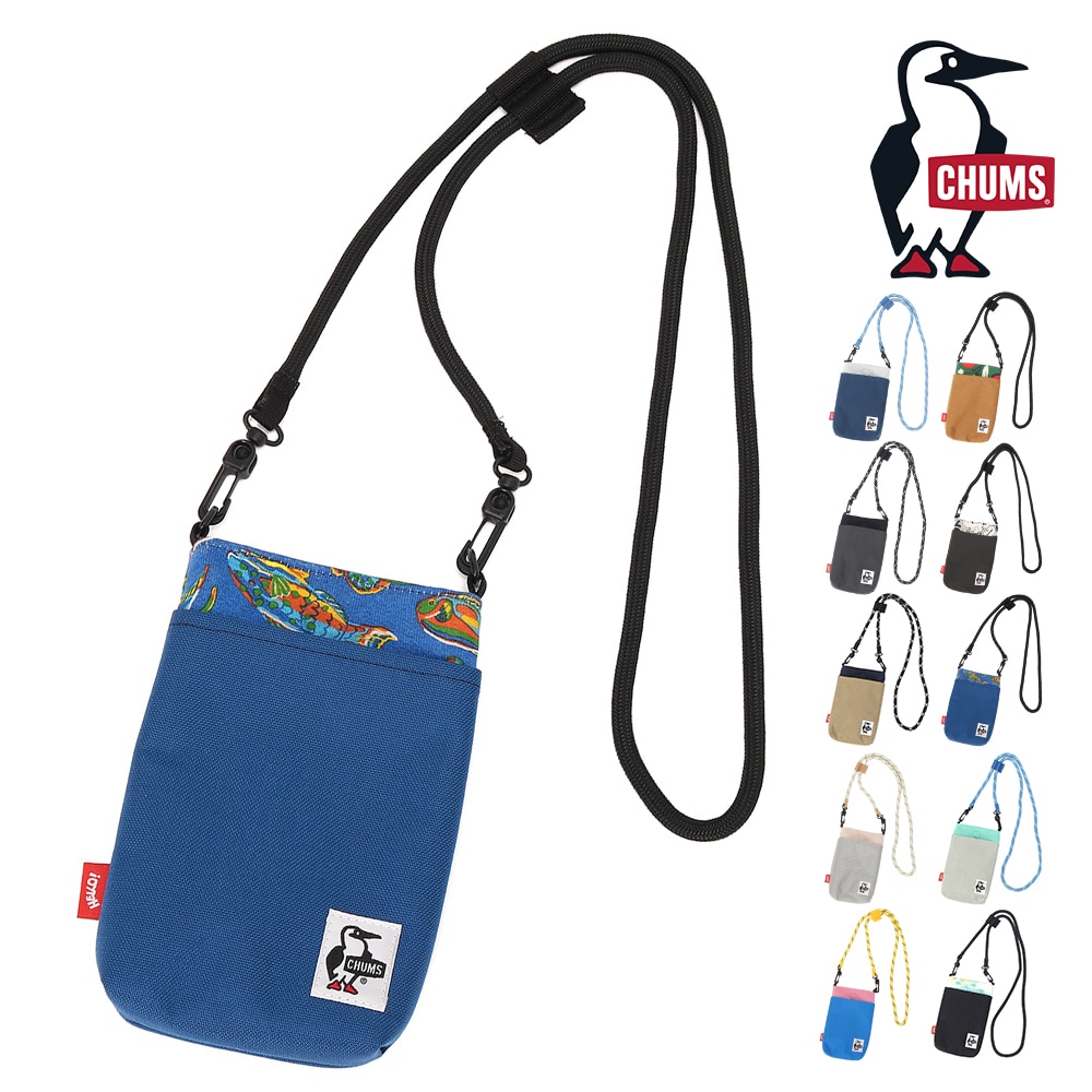 チャムス ショルダーバッグ スマホショルダー CHUMS ロープショルダーポーチスウェットナイロン CH60-3815 8.フィッシュ -603815z405