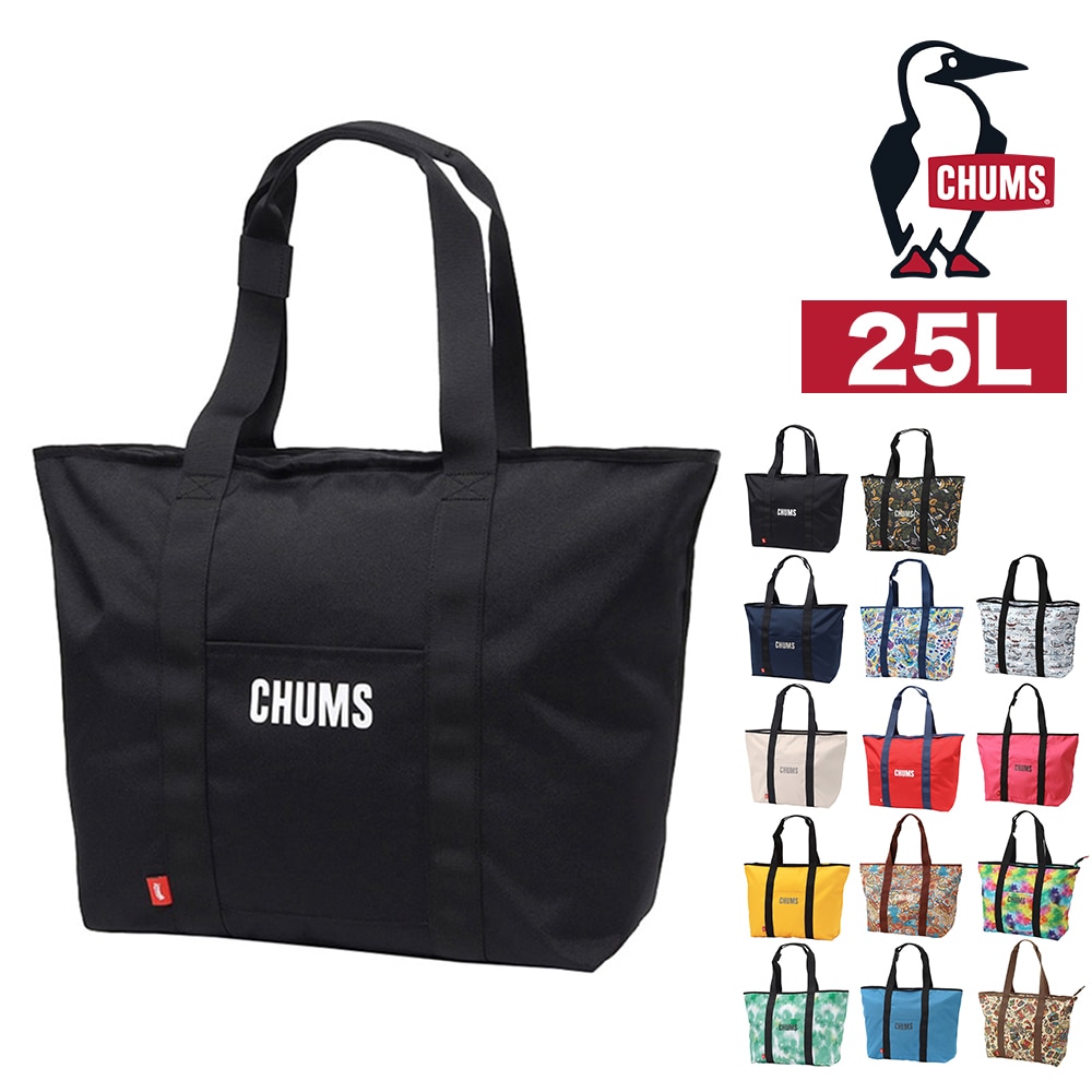 チャムス トートバッグ 25L A3 B4 A4 CHUMS リサイクルチャムスデイリートート CH60-3845 1.ブラック -603845k001