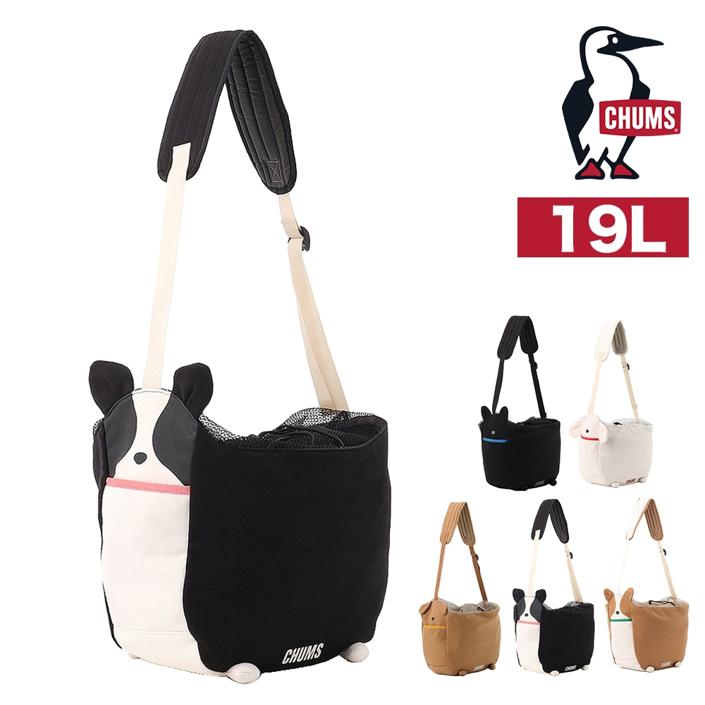 チャムス バッグ ショルダーバッグ 小型犬用 CHUMS アニマルズ ドッグキャリーショルダーバッグ 19L A4 CH60-3955 メンズ レディース キッズ 【正規代理店】 4.ブラックミックス -603955k044