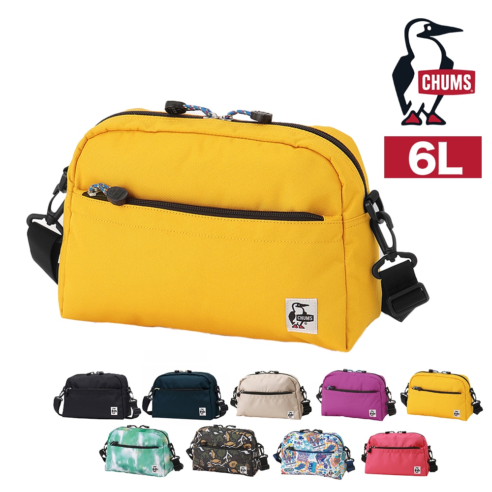 チャムス ショルダーバッグ 6L B5 CHUMS リサイクルスモールトラぺゾイドショルダーバッグ CH60-3963 5.イエロー -603963y001