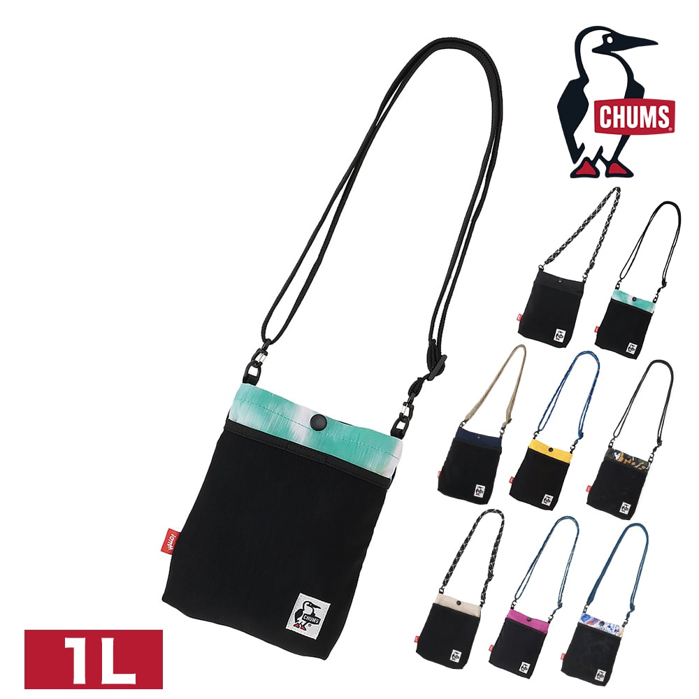 チャムス ショルダーバッグ 1L CHUMS リサイクルメッシュポケットショルダーバッグ CH60-3965 6.ウォッシュ -603965z435