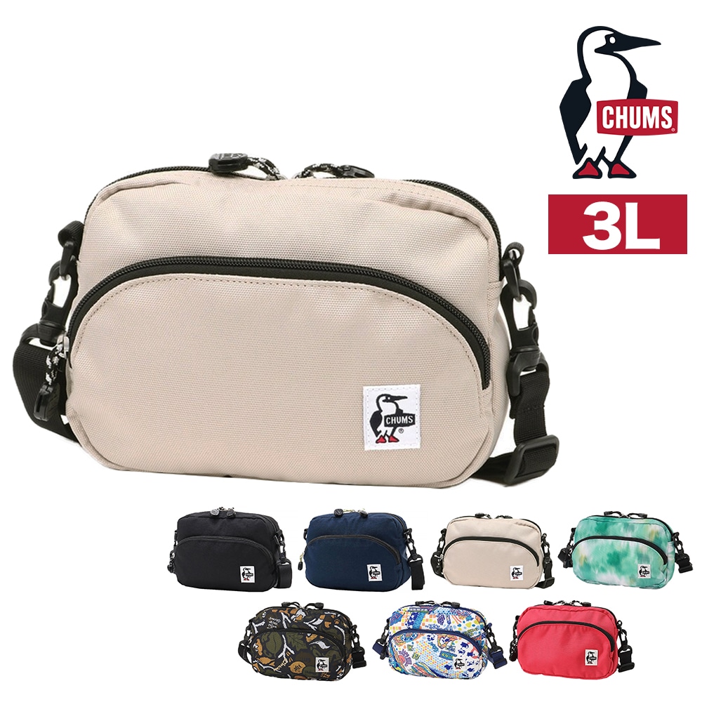 チャムス ショルダーバッグ 3L B6 CHUMS リサイクルショルダーポーチ CH60-3966 3.グレージュ -603966g057