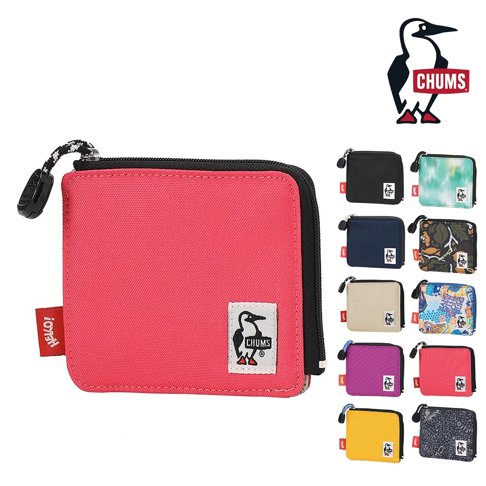 チャムス ミニ財布 L字ファスナー CHUMS リサイクルエルシェイプトジップウォレット CH60-3996 9.ピンク -603996r018