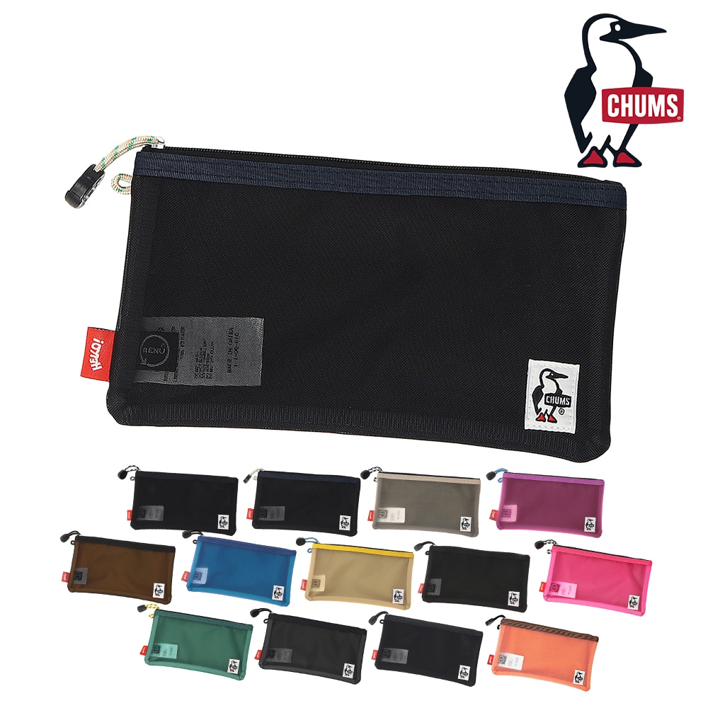 チャムス ポーチ メッシュ CHUMS リサイクルオブロングケース CH60-4064 2.ネイビー -604064n001
