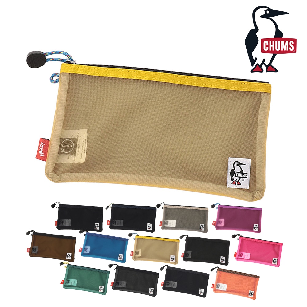 チャムス ポーチ メッシュ CHUMS リサイクルオブロングケース CH60-4064 5.イエロー -604064y001